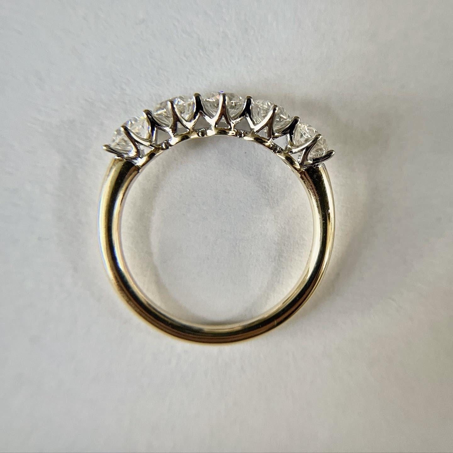 OEC Old European Cut 5 stone Moissanite wedding band, Anniversary Band, Anniversary gift, gift for wife, ring for her