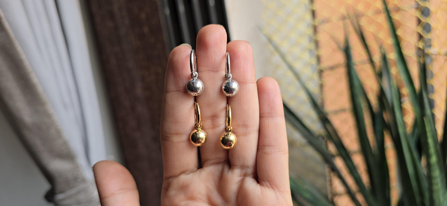 Round Moissanite button back Georgian cut down Gypset huggie, removable hoops, statement earring, blackened gold earrings.