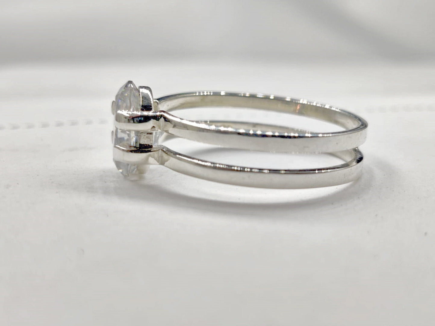 Double band Oval moissanite solitaire Engagement ring, Promise\ Proposal ring, Right hand ring, Gift for wife, Ring for her