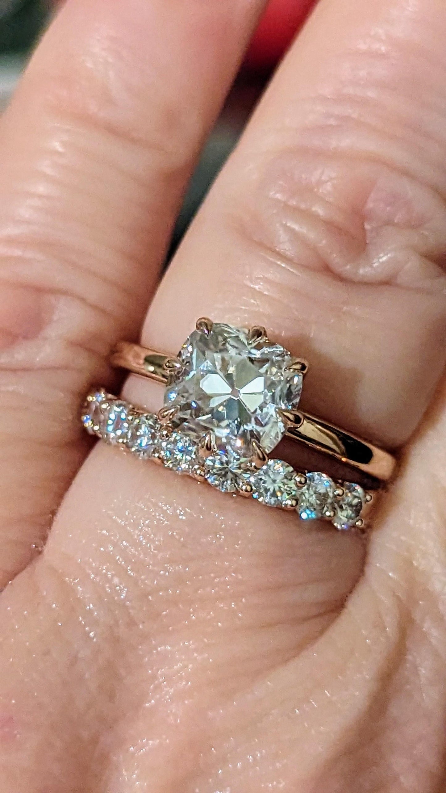 Old Mine Cut OMC Moissanite Solitaire Engagement Ring,  Ring, Wedding anniversary Ring in 18k\14k\10k White\Yellow\Rose Gold