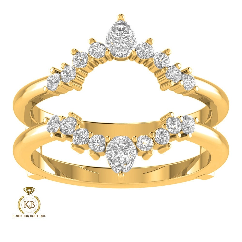 Solitaire ring guard | Ring Enhancer, Moissanite diamond engagement Ring Wrap| Wedding band |Ring Jacket