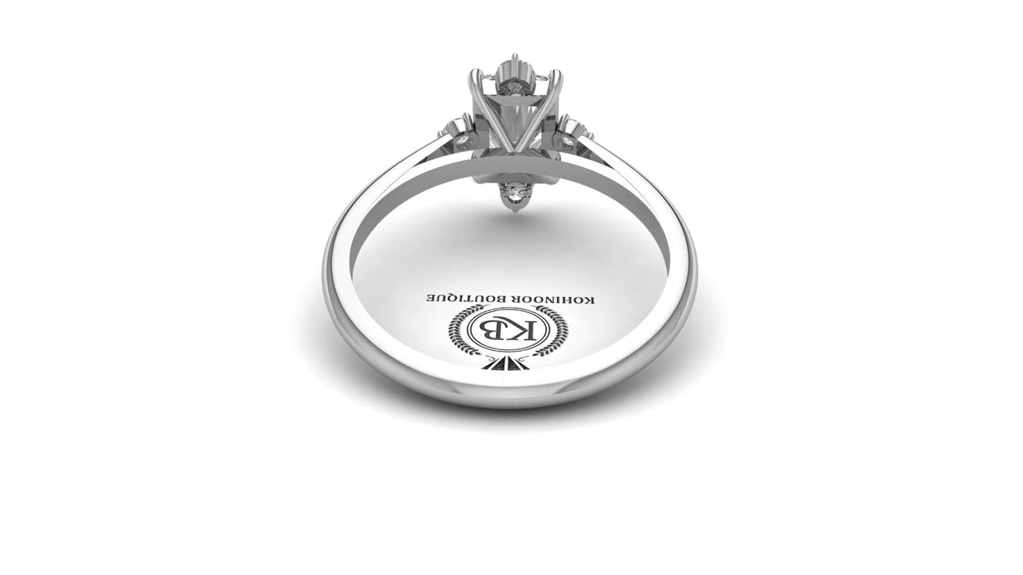 Radiant Cut Moissanite NSEW Compass set Ring Engagement ring, ring for her, gift for her, ring for women.