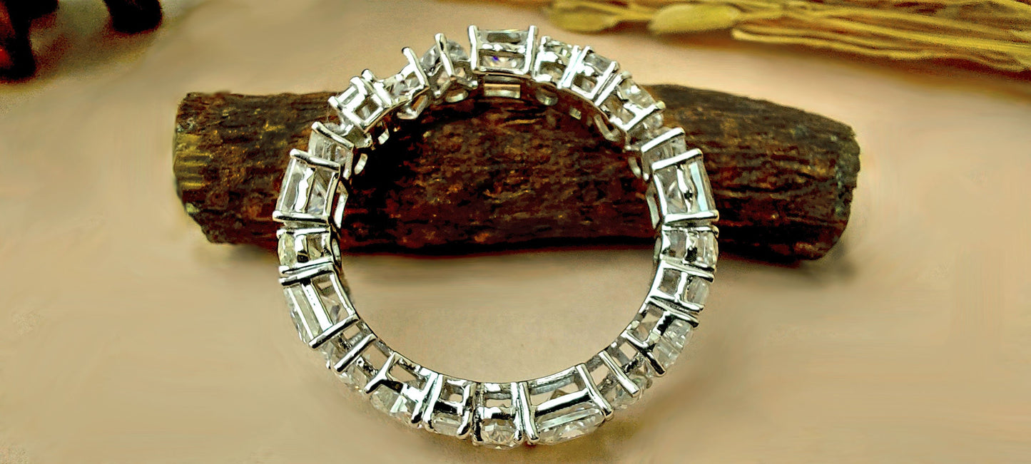 Multi shape Moissanite Eternity Band, stackable ring, All in one, Customised it in half\Full Eternity with your favorite shapes