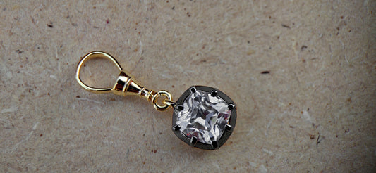Old Mine Cut Cushion Cut Moissanite Pendant, Collet set Georgian cut down set Pendant without chain, Wedding Pendant