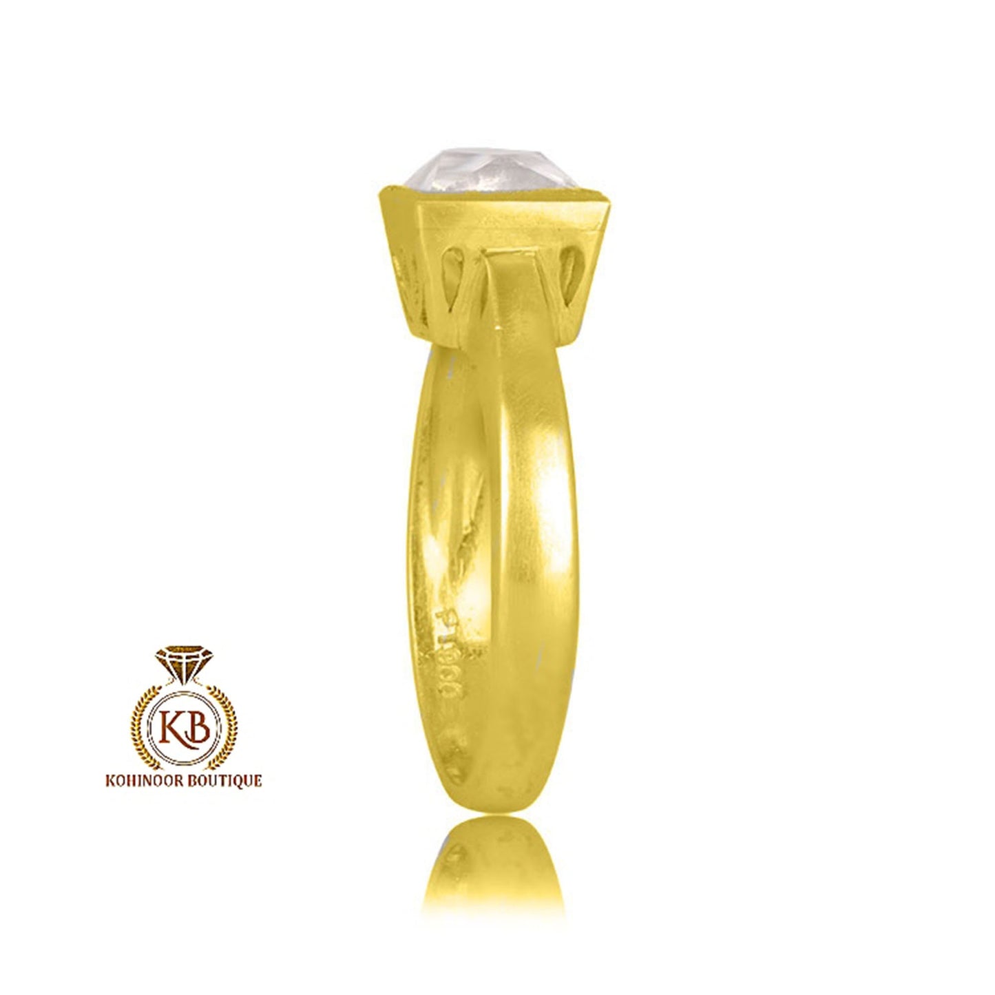 French cut Moissanite Bezel set Solitaire Engagement ring in 18k\14k\10k White\Yellow\Rose Gold