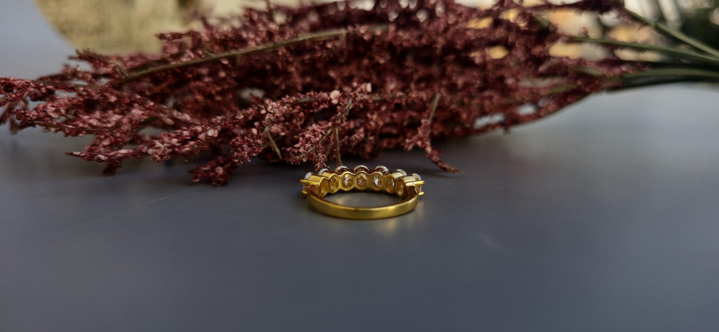 Oval 7 stone Moissanite Anniversary band, Anniversary gift for wife, Ring for her, Promise Ring