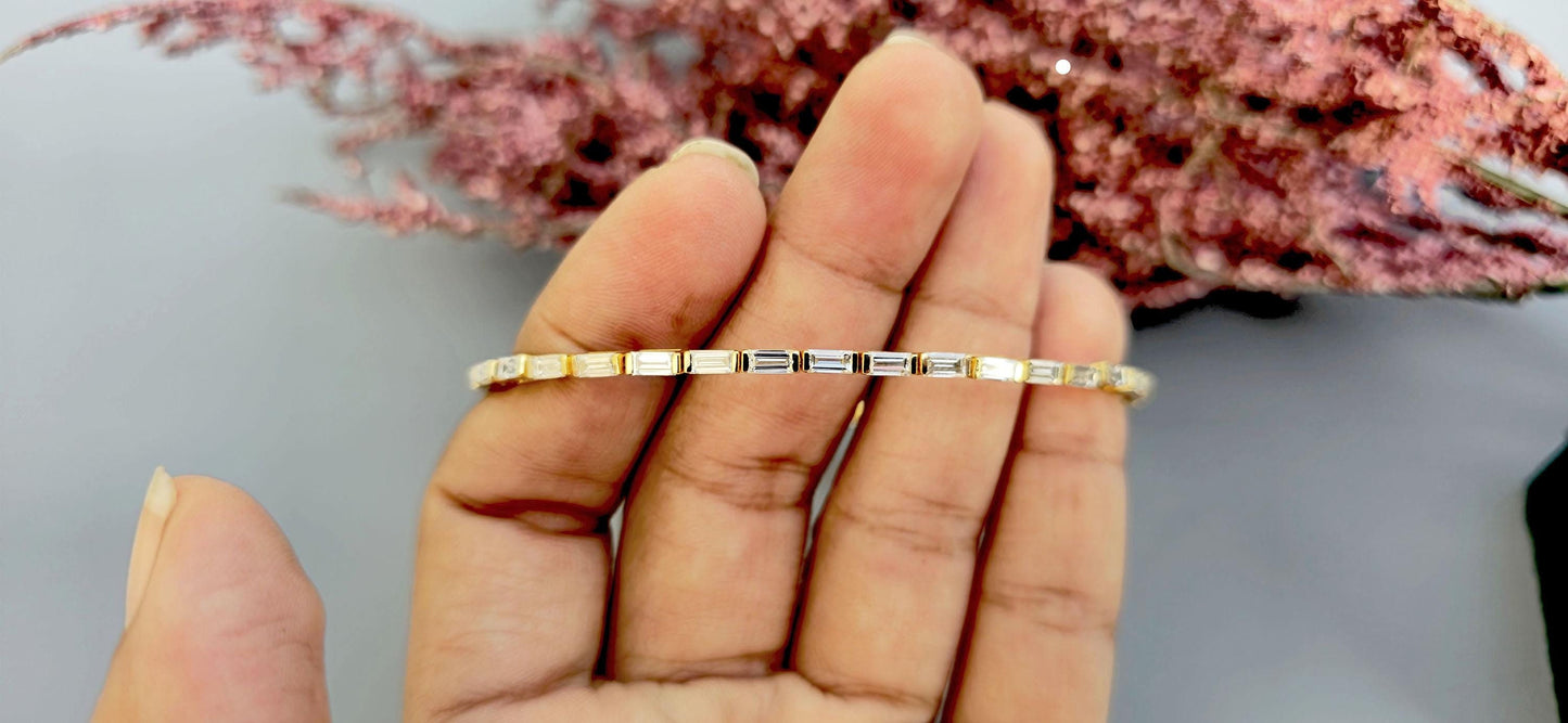 Flexible Moisanite Tennis Bracelet bangle, Bracelet for women, Bracelet for her\girls, Anniversary\Birthday\Christmas gift