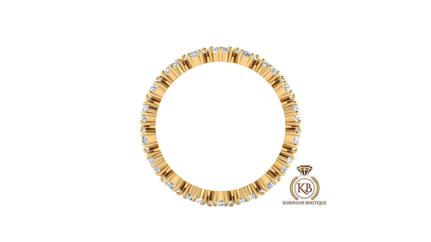 Round Colorless Moissanite Full Eternity band, Anniversary gift, Wedding Band in 18k\14k\10k White\Yellow\Rose Gold
