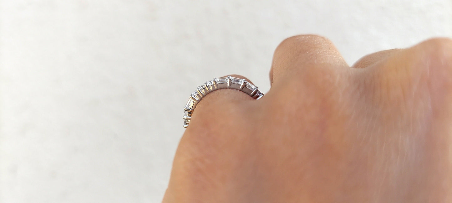 Emerald Morse code Moissanite ring,Name Initial, personalized gift, child Name initial, Husband, Wife, Boyfriend, Girlfriend name initials.