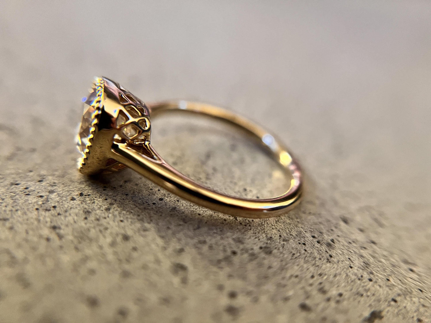 Old Mine Elongated Cushion Cut Milgrain Bezel lattice set Moissanite Engagement Ring with\without shoulders,Vintage Ring