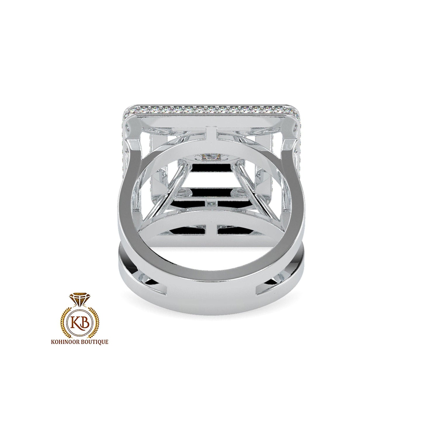 Princess Cut Art Deco, Statement, Split Shank Moissanite Engagement\Wedding\Mother Ring in 18k\14k\10k