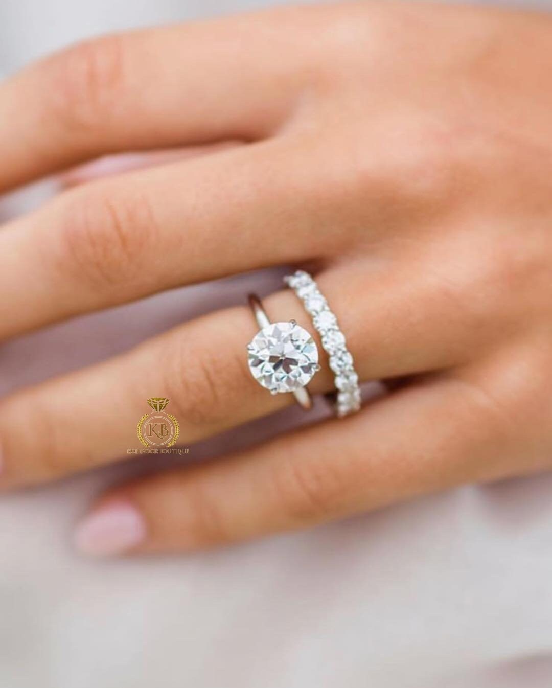 Round moissanite classic wedding band, rings for women, half full eternity ring, gift for women, stackable band.