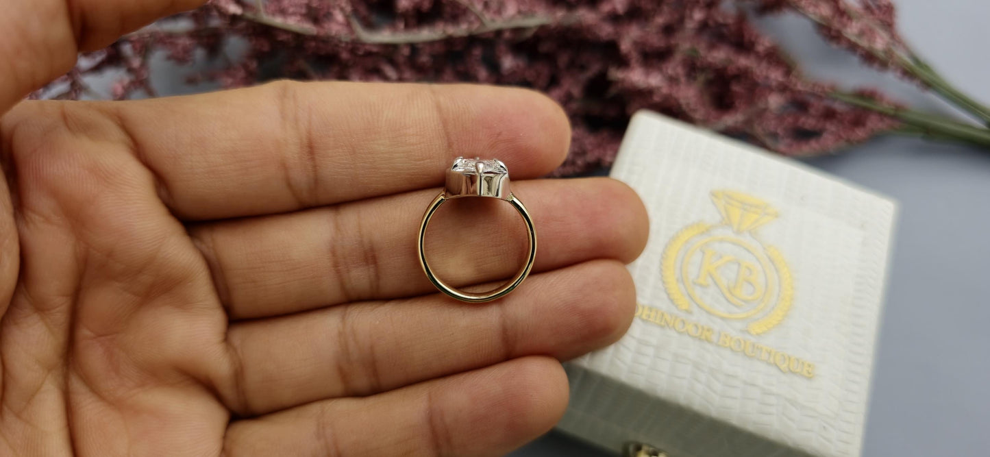 Marquise Moissanite Georgian Cut Down Set ring, ring for women, Ring for her, Statement ring, ring for women