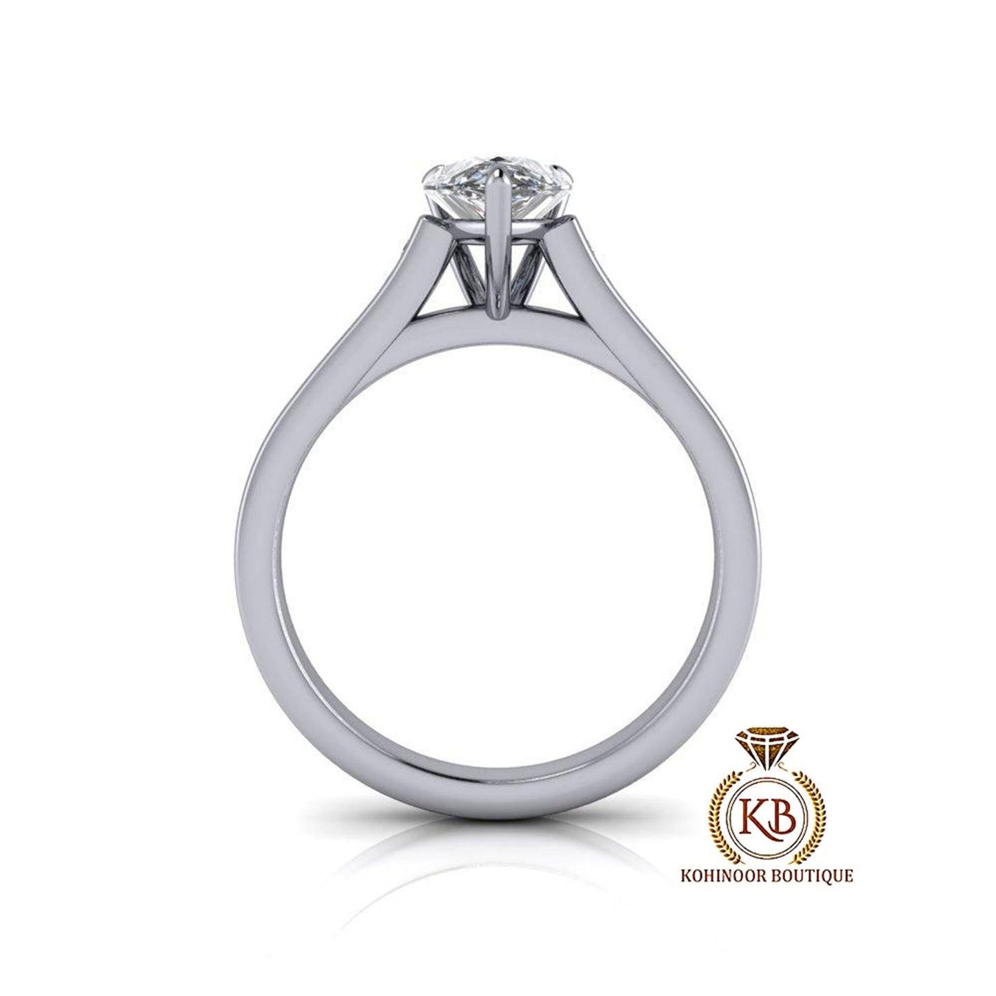 Pear cut moissanite Cathedral Trellis set with side pave Engagement Ring, ring for women, ring for her, gift for her