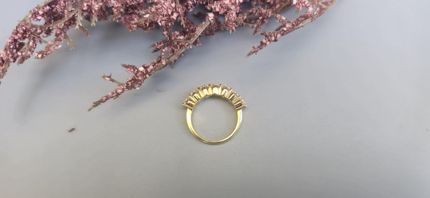 Oval 7 stone Moissanite Anniversary band, Anniversary gift for wife, Ring for her, Promise Ring