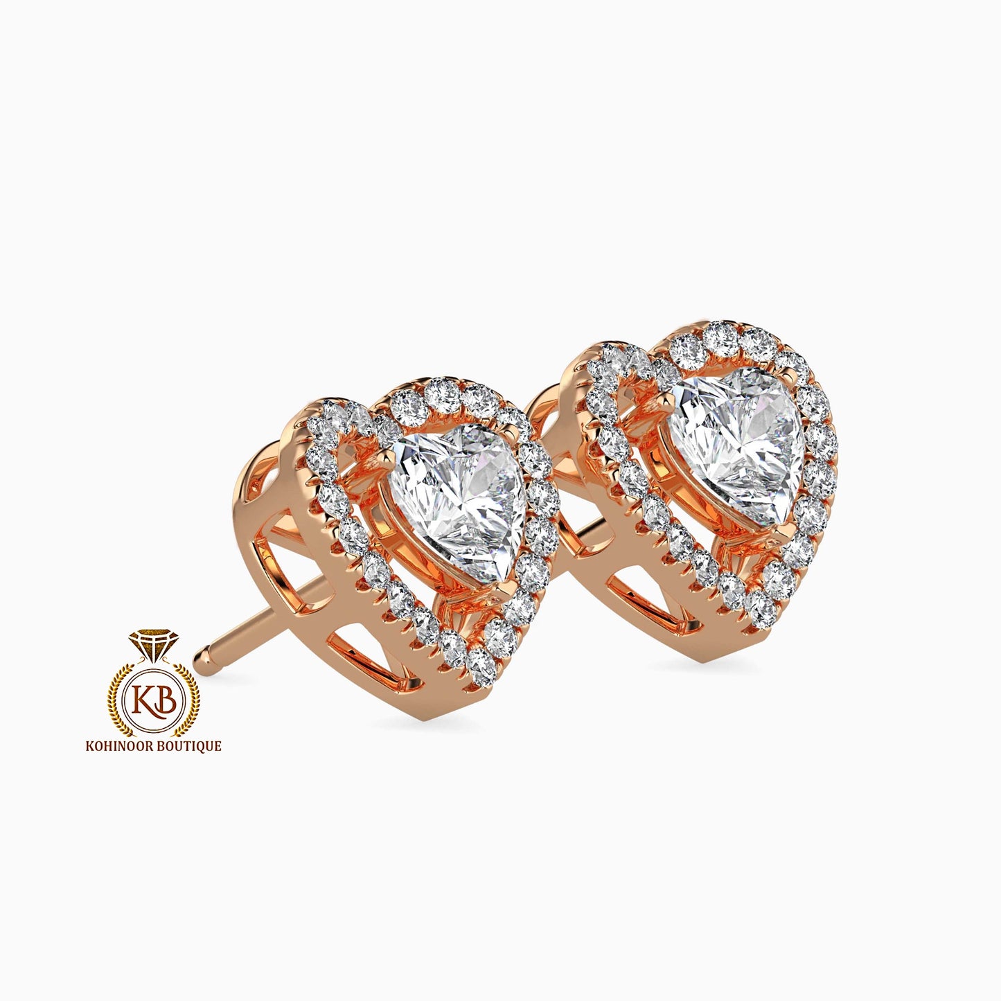 Heart shaped Moissanite Earrings, Halo Moissanite Stud, Best gift for Wife\ Sister\Daughter\Mother\Bridesmaid\women\Baby shower