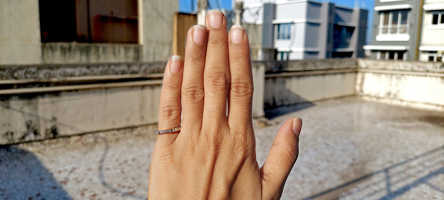 Emerald Morse code Moissanite ring,Name Initial, personalized gift, child Name initial, Husband, Wife, Boyfriend, Girlfriend name initials.