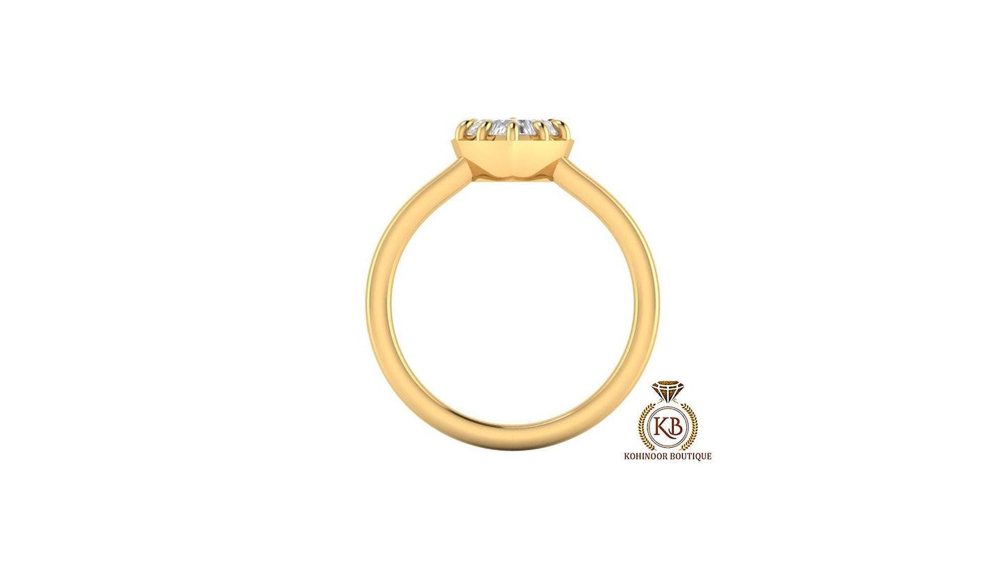 Heart Shaped Georgian cut down set Moissanite Solitaire Engagement Ring, Antique collets of the Victorian era, Vintage moissanite ring