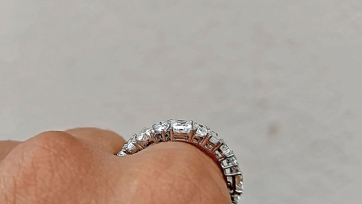 Multi shape Moissanite Eternity Band, stackable ring, All in one, Customised it in half\Full Eternity with your favorite shapes