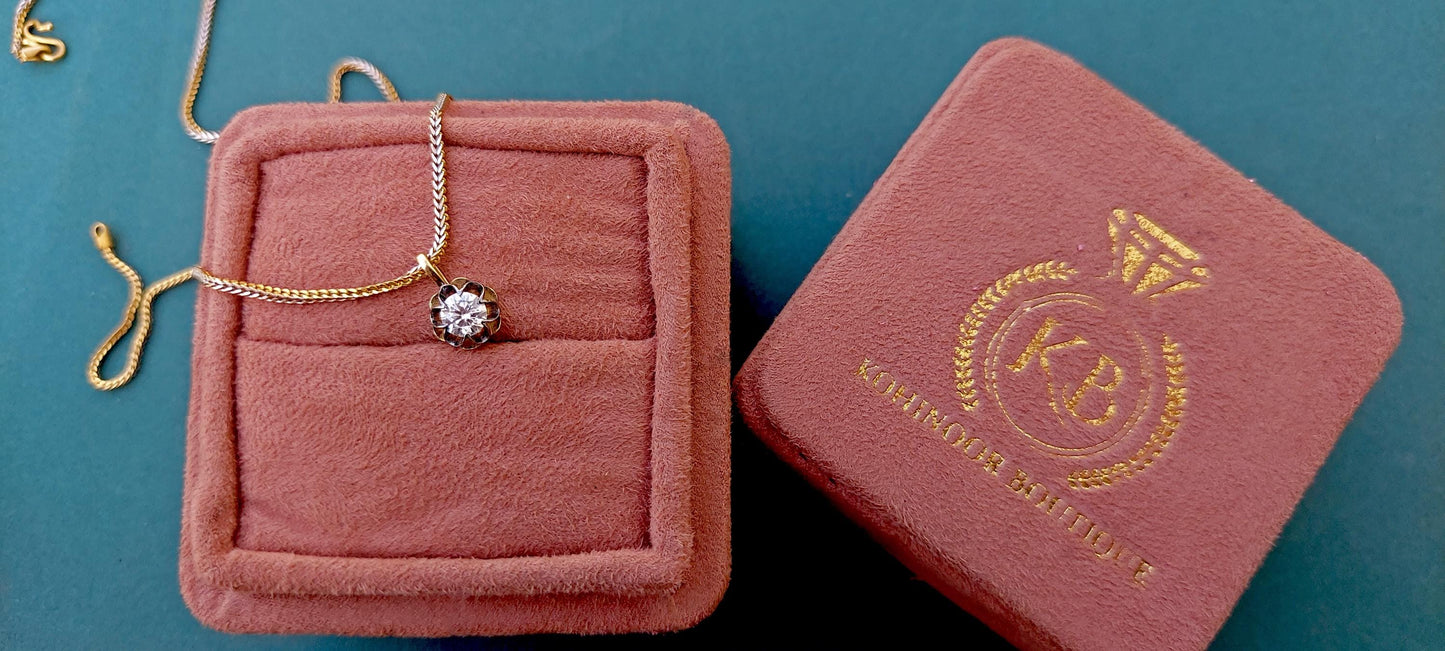 Round Moissanite Scallop Pendant, Vintage Edwardian Antique Pendant without chain, Wedding Pendant, Anniversary Gift