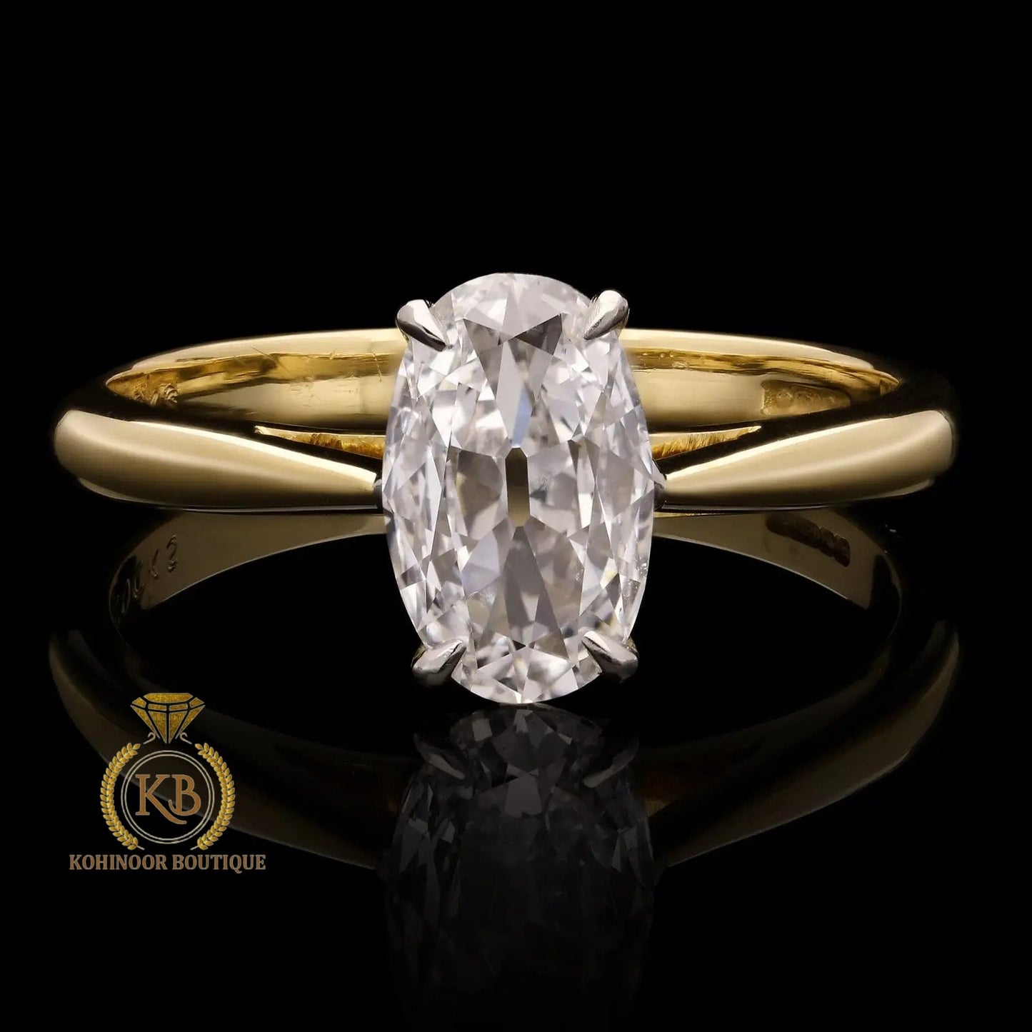 Old mine Cut OMC Oval Moissanite Solitaire Hidden Halo Engagement Ring, Proposal\Anniversary\Promise Ring in White\Yellow\Rose Gold