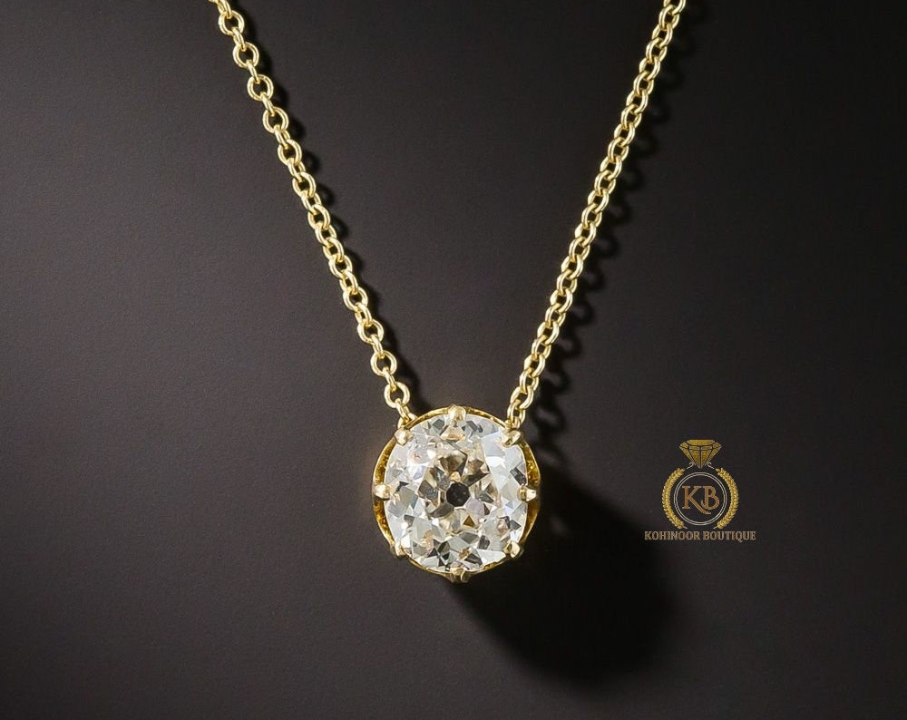 Old Mine Cut OMC Moissanite Pendent