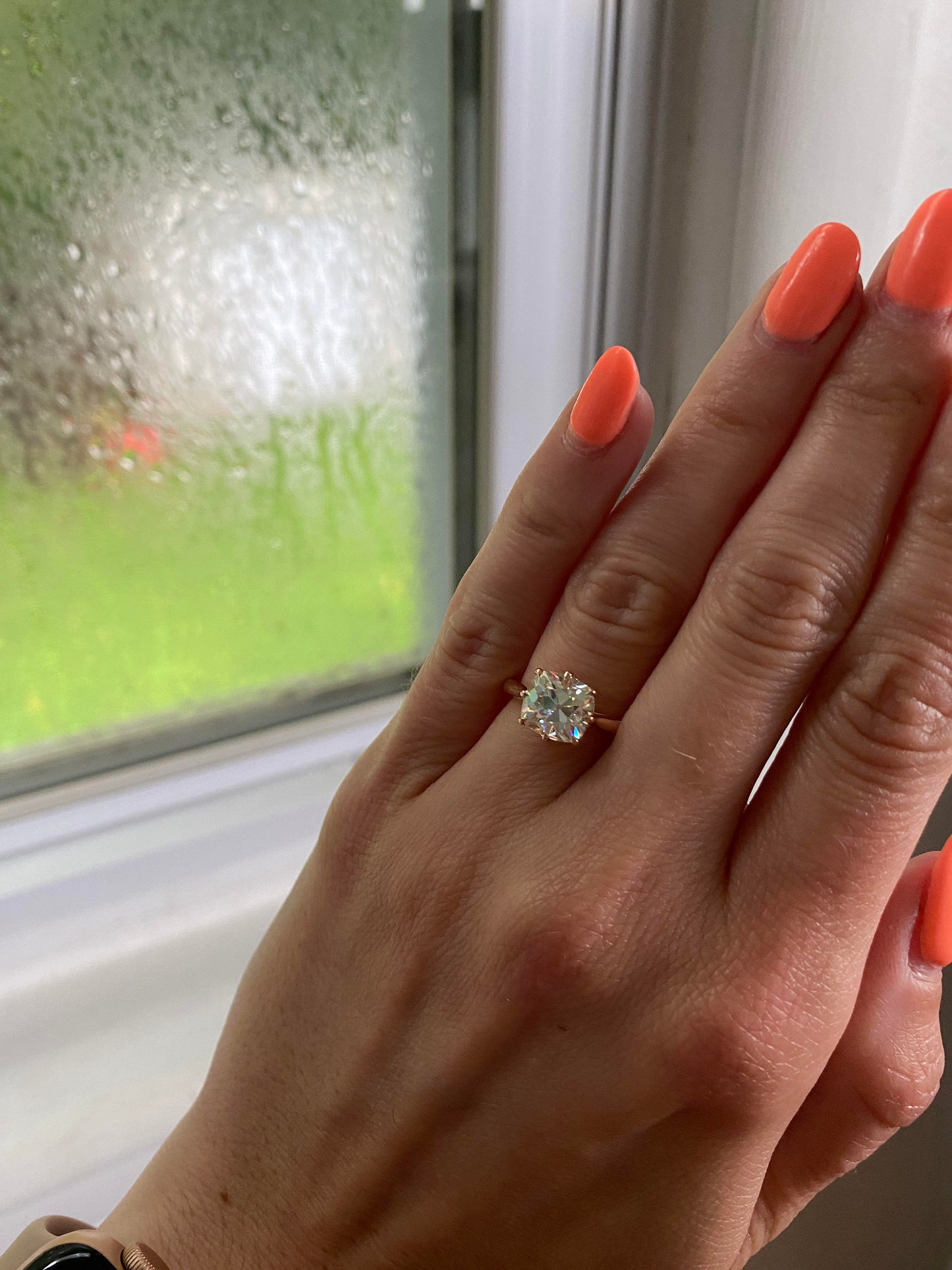 Old Mine Cut OMC Moissanite Solitaire Engagement Ring, Ring, Wedding anniversary Ring in 18k\14k\10k White\Yellow\Rose Gold