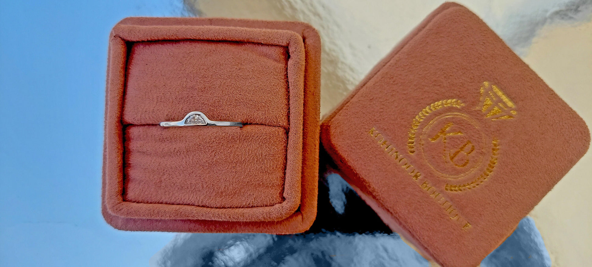 Half Moon Natural Diamond Bezel set Minimalist Solitaire Engagement ring, SGL certified, ring for her women, gift for wife, stackable ring.