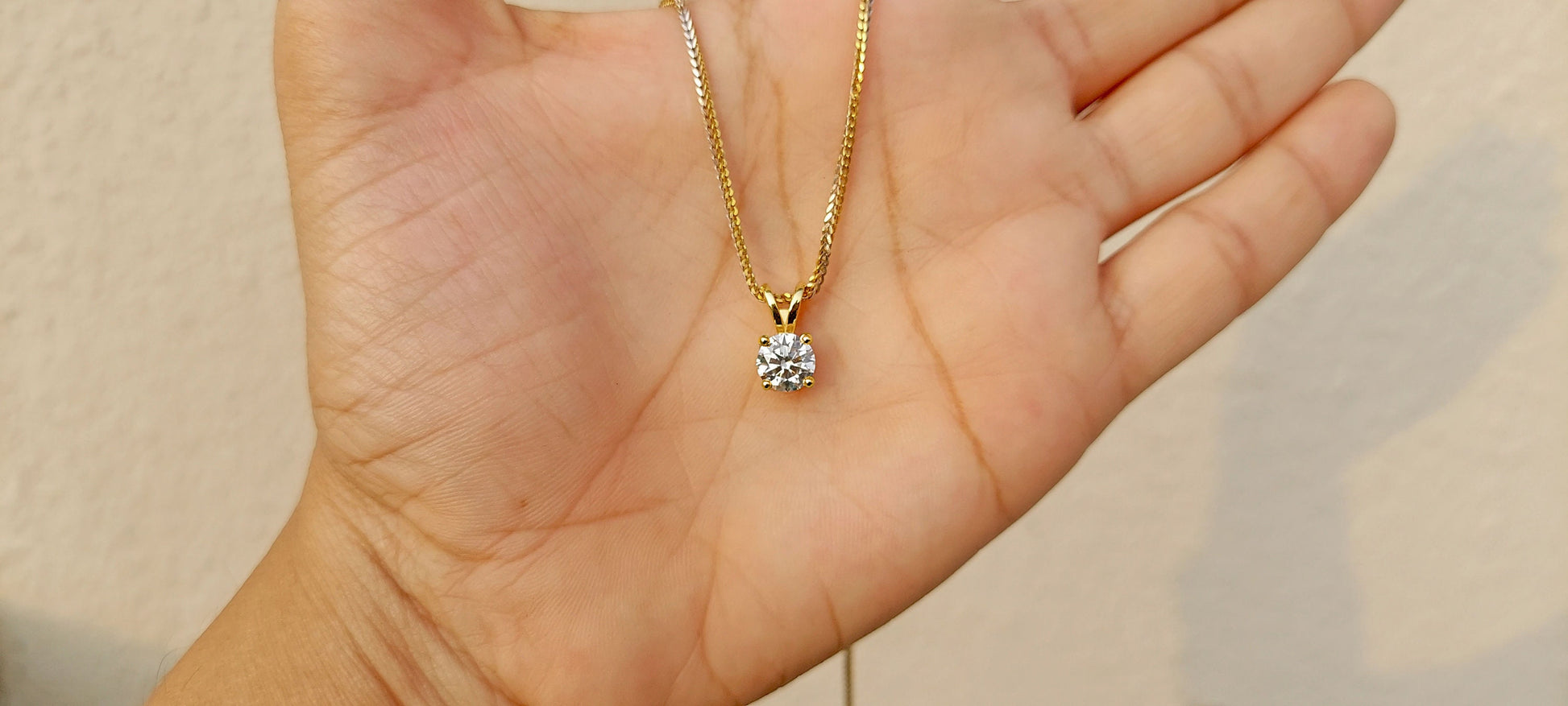 Round Moissanite Solitaire Pendant without chain, Wedding Pendant, Anniversary Gift, Gift for her, Anniversary gift for wife,Gift for mother