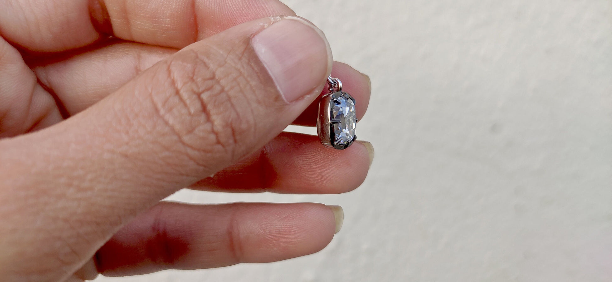 Elongated Old Mine Cut Cushion Cut Moissanite Pendant, Collet set Georgian cut down set Pendant without chain, Wedding Pendant