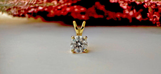 Round Moissanite Solitaire Pendant without chain, Wedding Pendant, Anniversary Gift, Gift for her, Anniversary gift for wife,Gift for mother