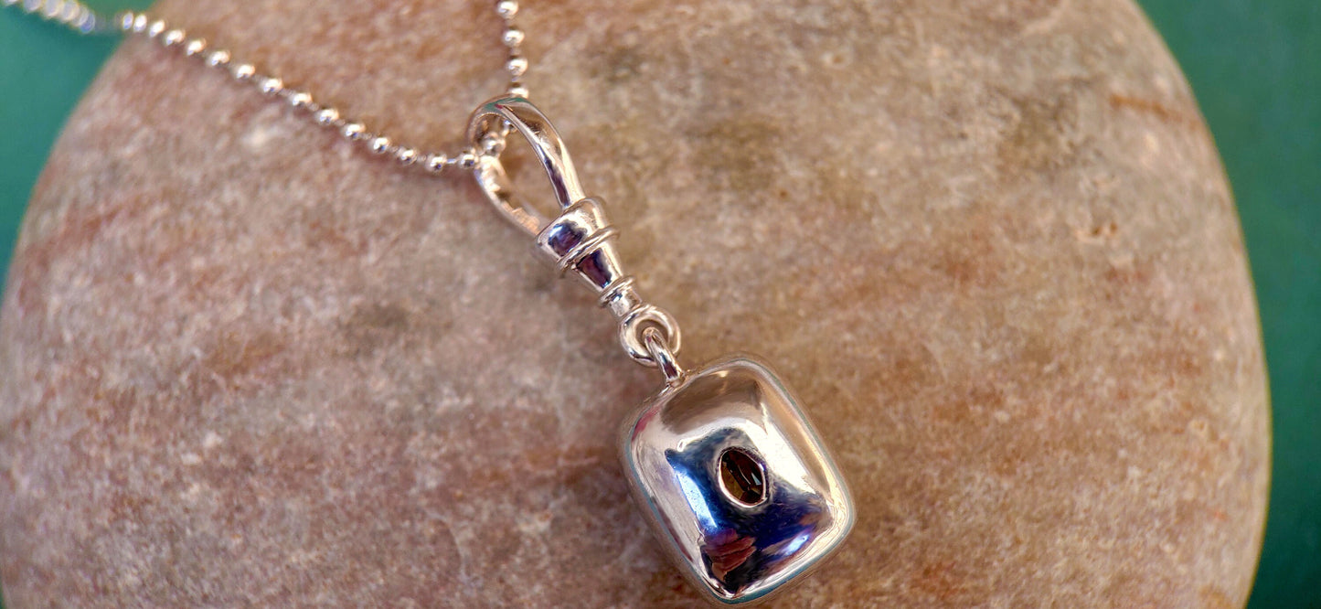 Elongated Old Mine Cut Cushion Cut Moissanite Pendant, Collet set Georgian cut down set Pendant without chain, Wedding Pendant