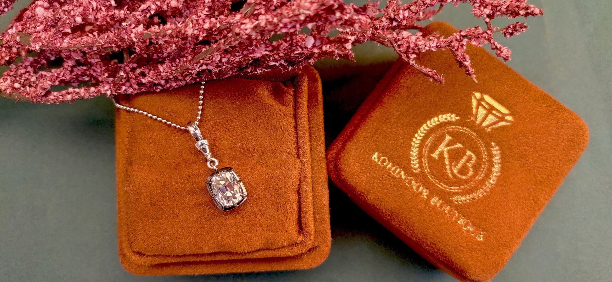 Elongated Old Mine Cut Cushion Cut Moissanite Pendant, Collet set Georgian cut down set Pendant without chain, Wedding Pendant