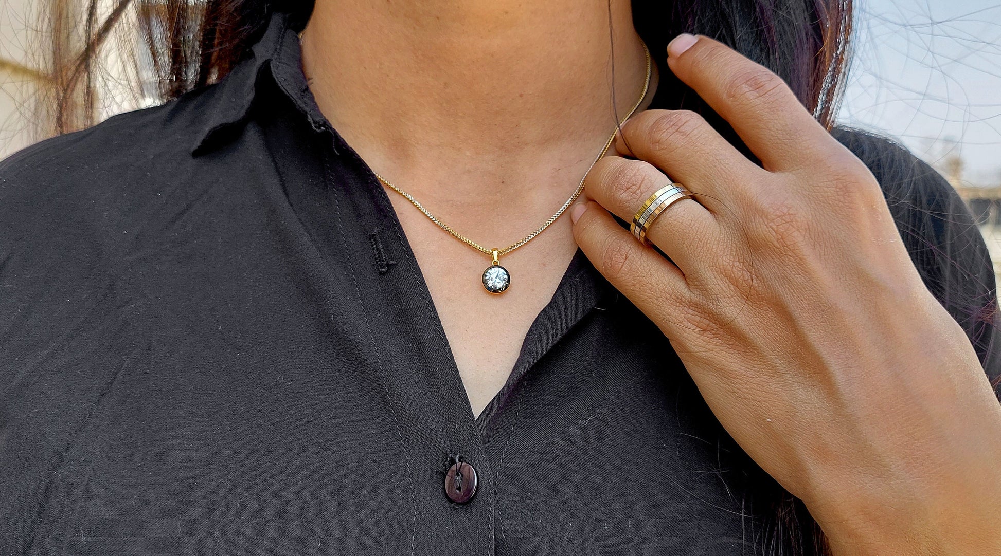 Round Cut CZ Pendant, Ready to ship, Collet set Georgian cut down Button back set Pendant without chain.