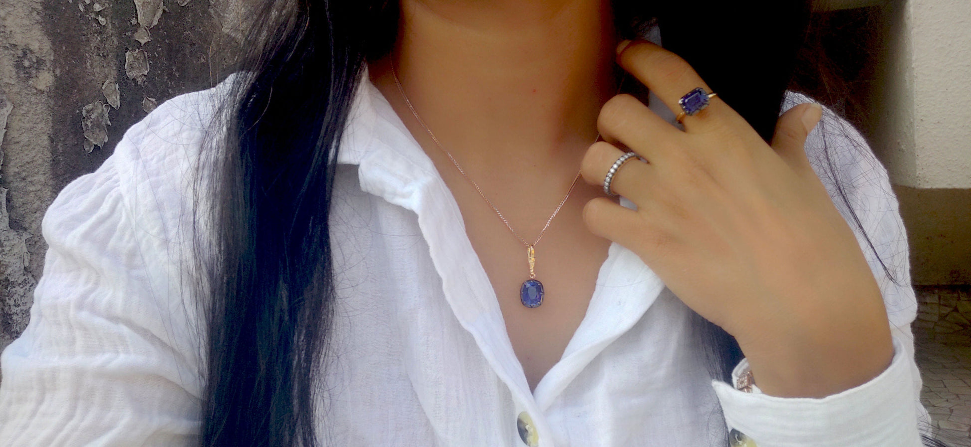 Elongated Cushion Cut Lab sapphire Pendant, Collet set Georgian cut down set Pendant without chain, Wedding Pendant, Anniversary Gift
