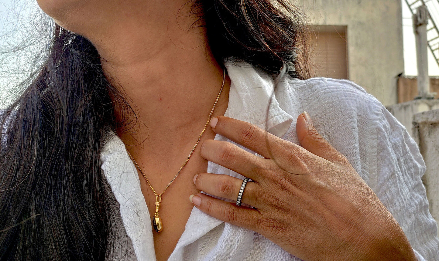 Lab grown diamond Georgian Cut-Down Blackened Gold eternity band, also available in half eternity,blackened gold wedding band,band for women