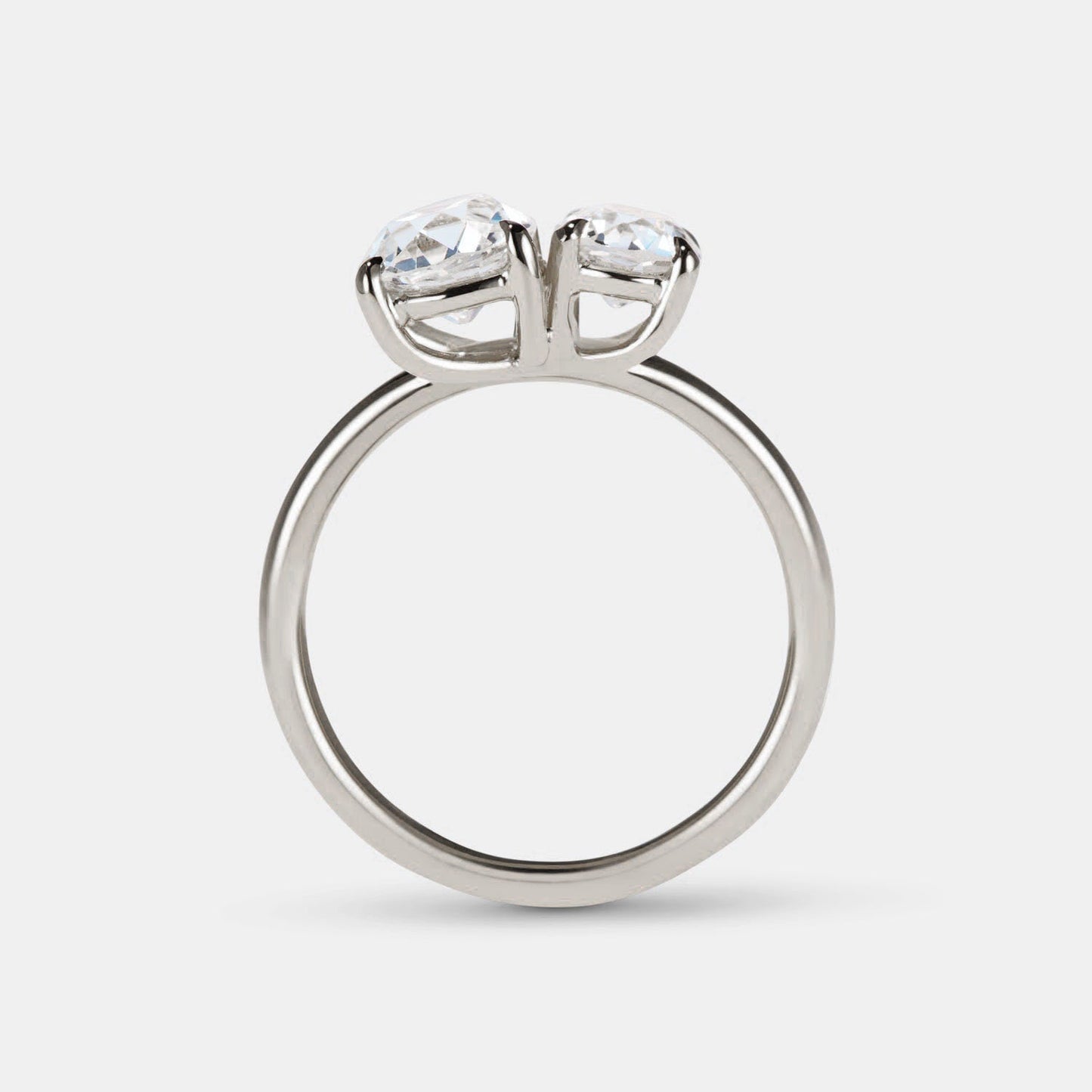 OMC Old mine cushion cut Toi Et Moi Moissanite Two stone Engagement Ring, Old Mine cut right-hand ring, gift for her, Gift for wife