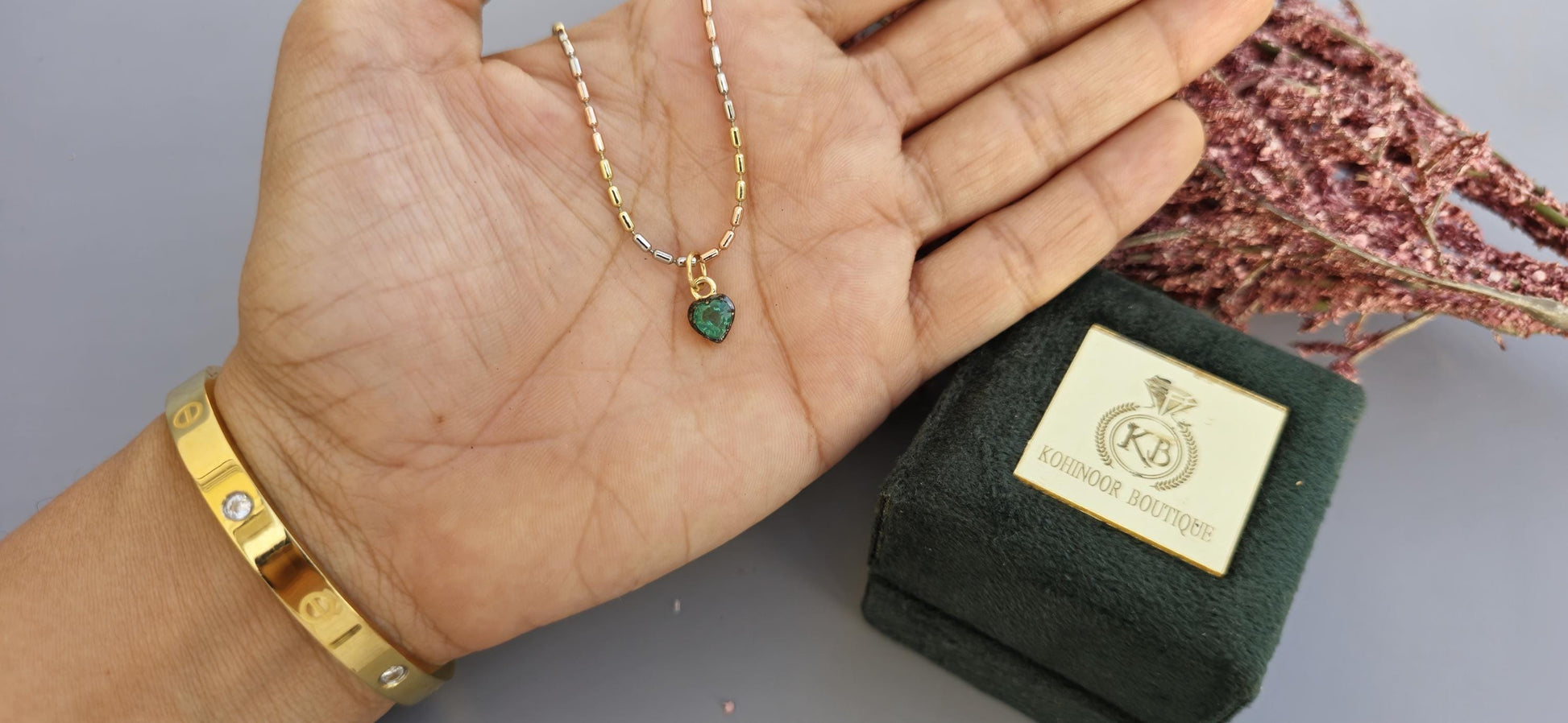 Heart Shaped Emerald button back Georgian cut down Pendant, Emerald pendant, statement pendant, blackened gold pendant.