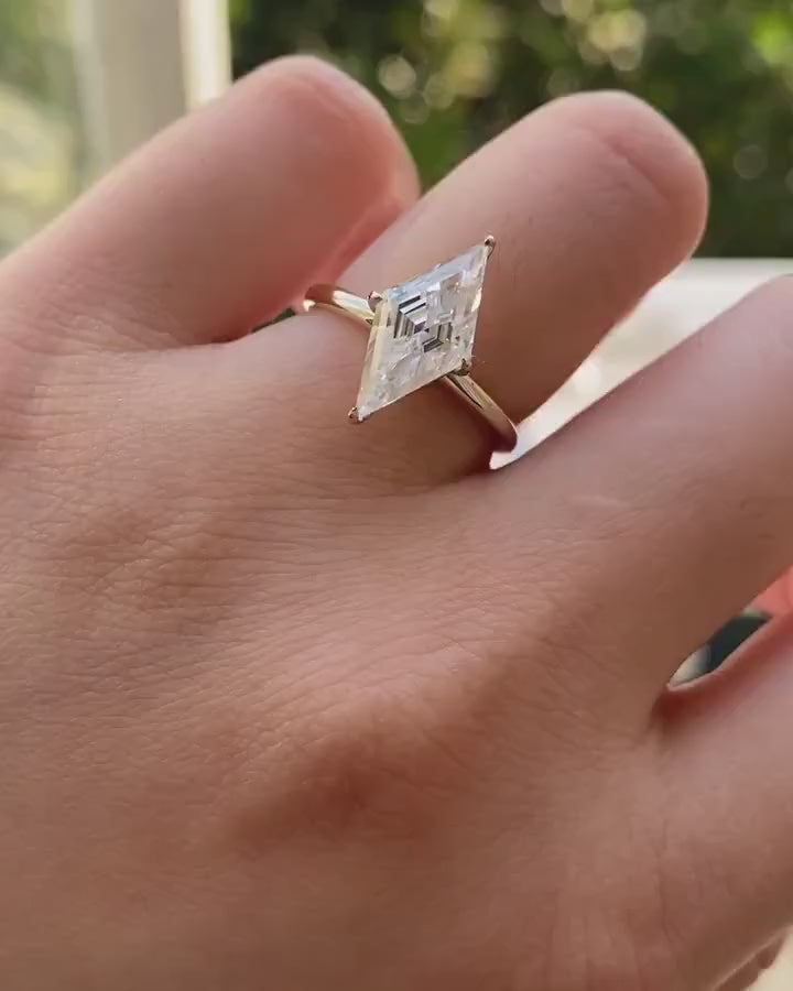 Step Cut Lozenge Cut moissanite Solitaire Engagement Ring, Gift for her, Rings for women, Promise ring, Proposal Ring