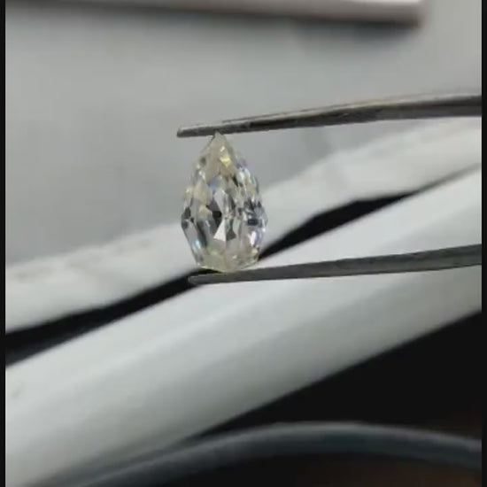Step Cut Pear Moissanite Solitaire Engagement Ring, Unique moissanite stone, Ring for her, Gift for her, Wedding anniversary gift for wife